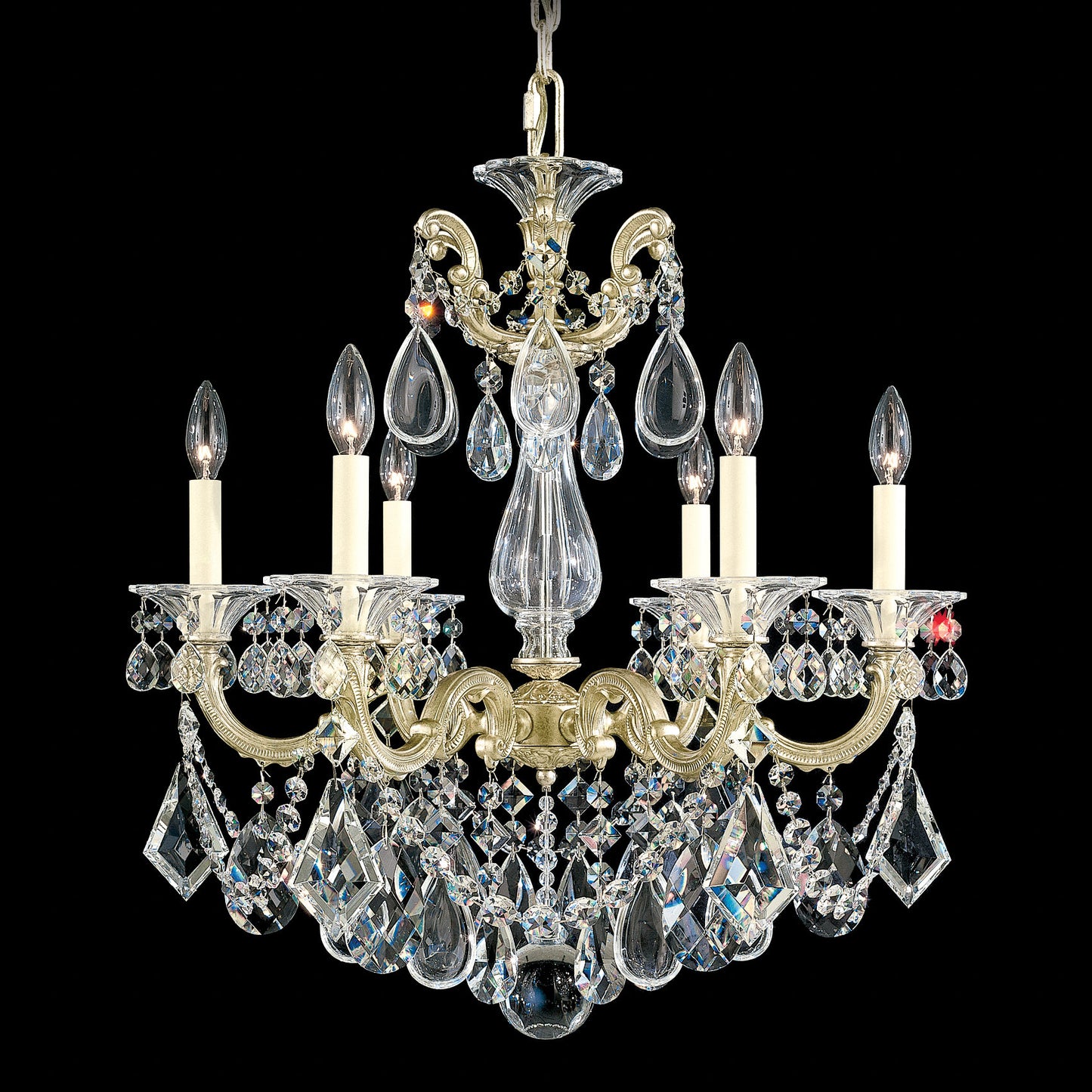 La Scala 6-Light Chandelier in Antique Silver With Clear Heritage CrystalBy Schonbek