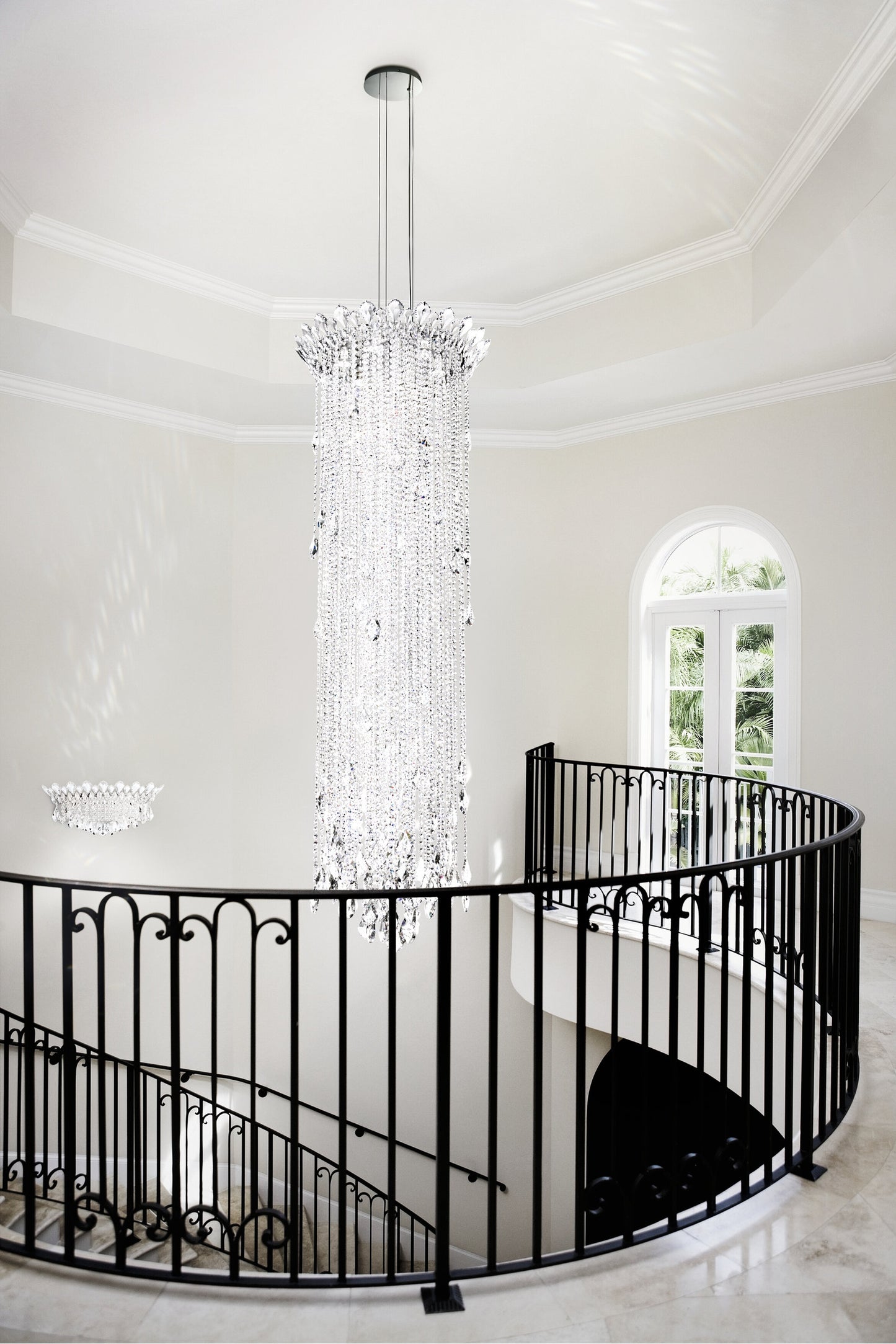 Trilliane Strands 8-Light Pendant in Stainless Steel With Clear Heritage CrystalBy Schonbek