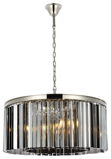 Elegant Lighting 1208D31-SS/RC Sydney 8 Light 32"W Crystal Drum - PolishedBy Elegant Furniture & Lighting