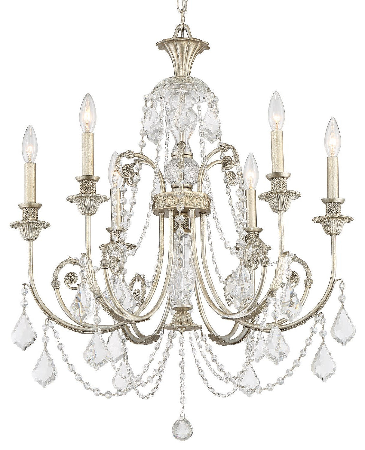 Crystorama Lighting Group 5116-CL-S Regis 6 Light 26"W Crystal - Olde SilverBy Crystorama Lighting