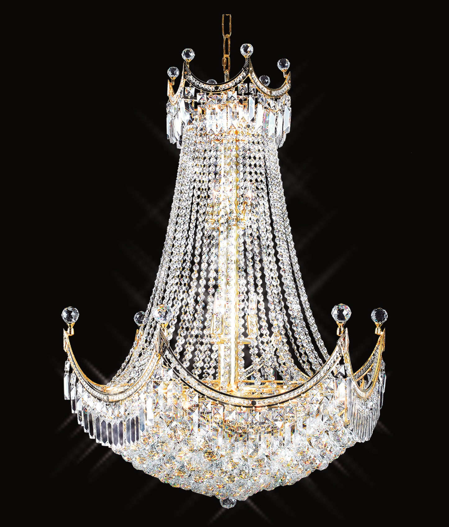 Artistry Lighting Corona Collection Hanging Crystal Chandelier 30x40, GoldBy Artistry Lighting