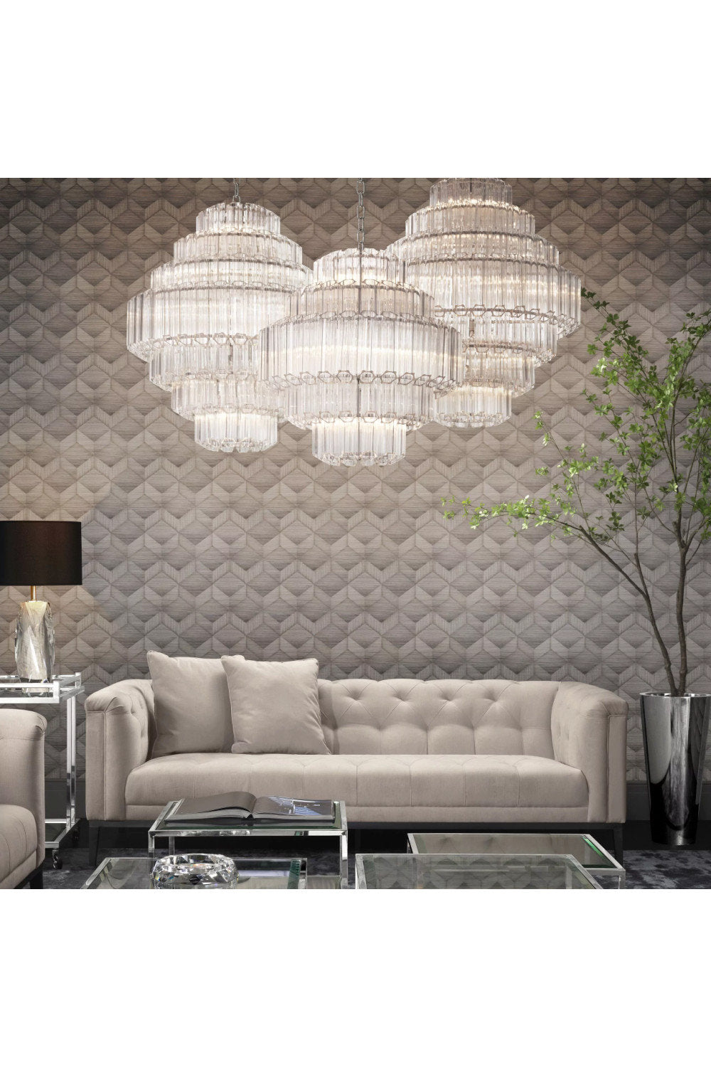 Tubular Glass Modern Chandelier S | Eichholtz VittoriaBy OROA - Furniture