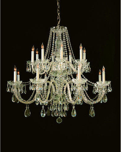 Crystorama 1139PBCLMWP 16 Light Chandelier Traditional Crystal BrassBy Crystorama Lighting