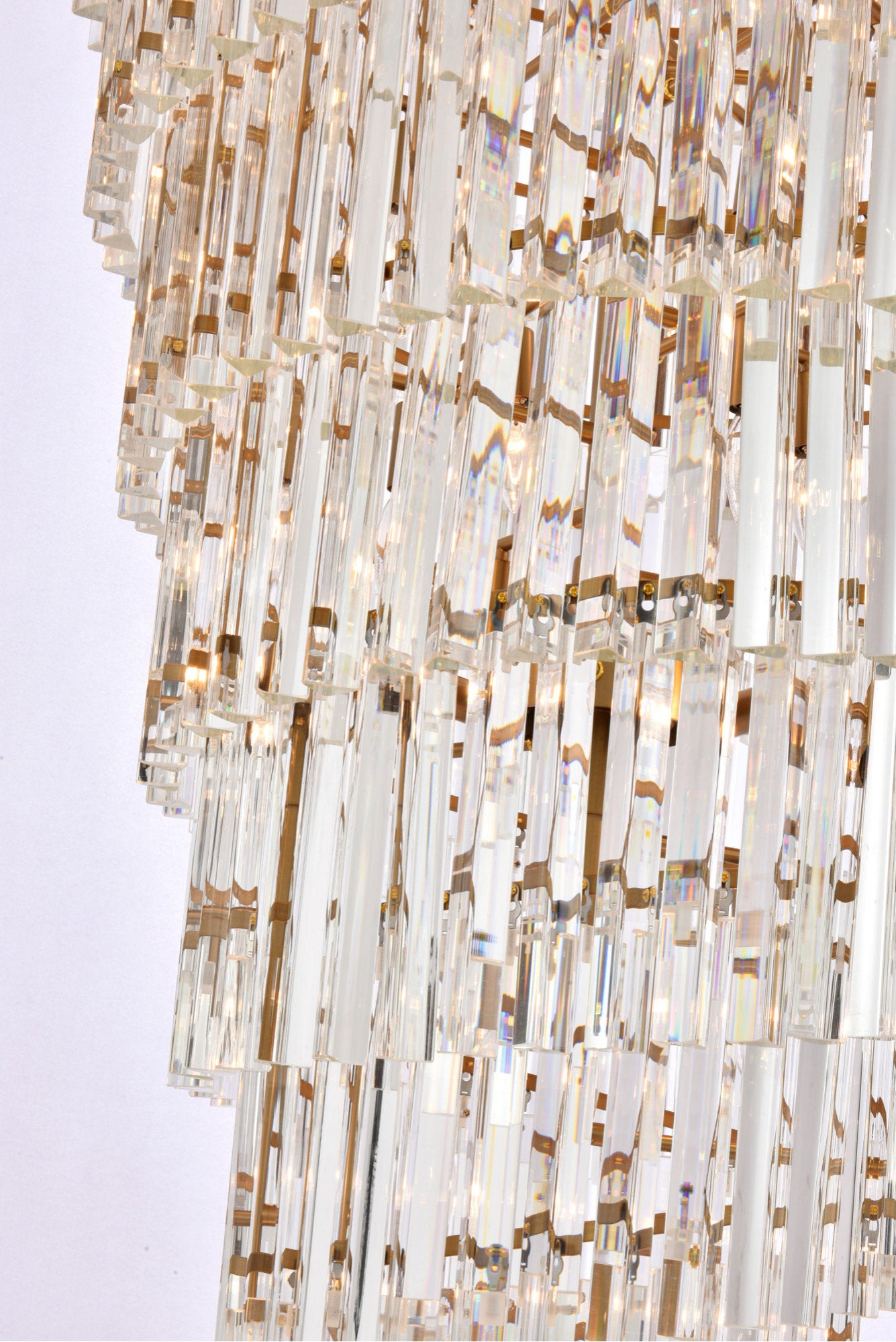 Elegant Lighting 1201SR36 Sydney 42 Light 37"W Crystal Waterfall - Matte BlackBy Elegant Furniture & Lighting