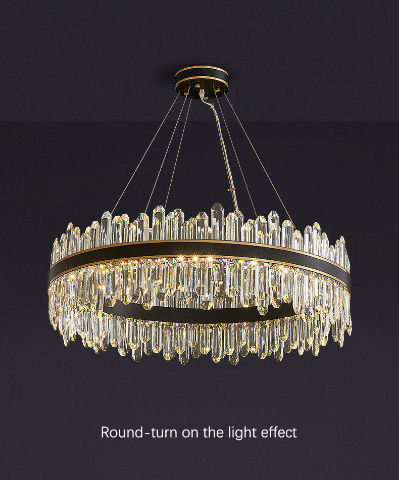 Ingria | Modern Ring LED Crystal Chandelier for Living Room, Dining Room, Dia39.4"By Miron Demid LLC