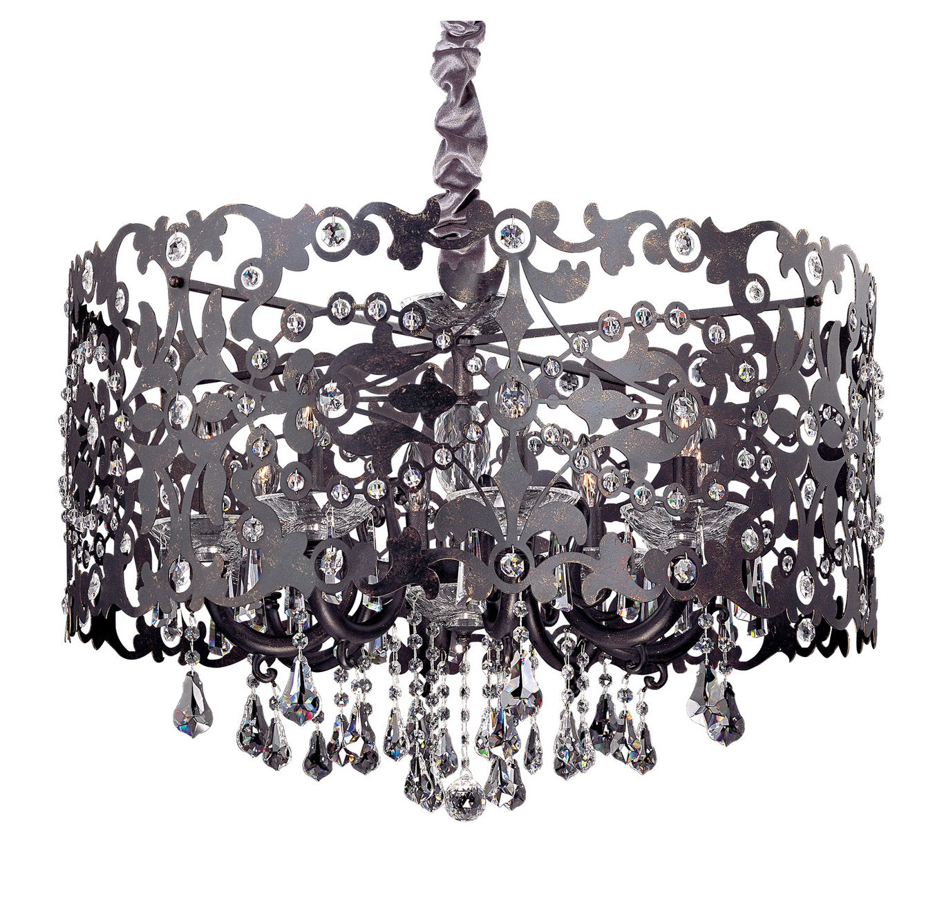 Bizet 8 Light Chandelier WIth Sienna Bronze, Firenze ClearBy Allegri Crystal by Kalco Lighting