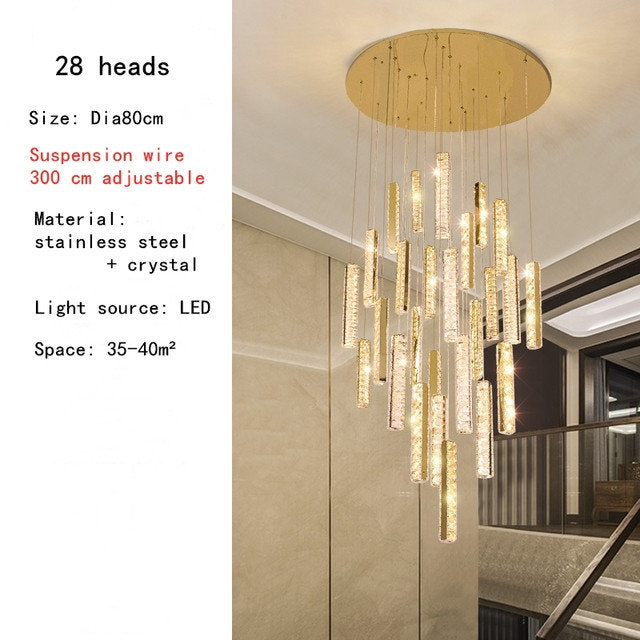 Santa Margherita Ligure | Creative Gold LED Crystal Chandelier, 28 Lights, Warm LightBy Miron Demid LLC