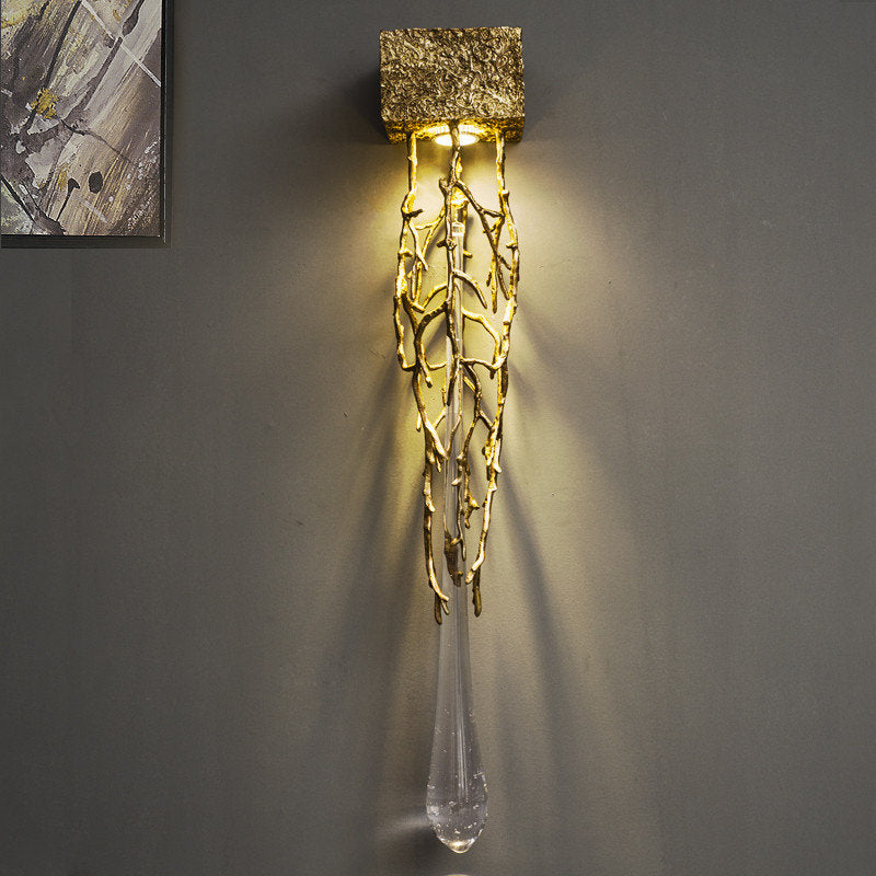 Jumilla | Creative LED Crystal Copper Wall Lamp, Copper, Cool LightBy Miron Demid LLC