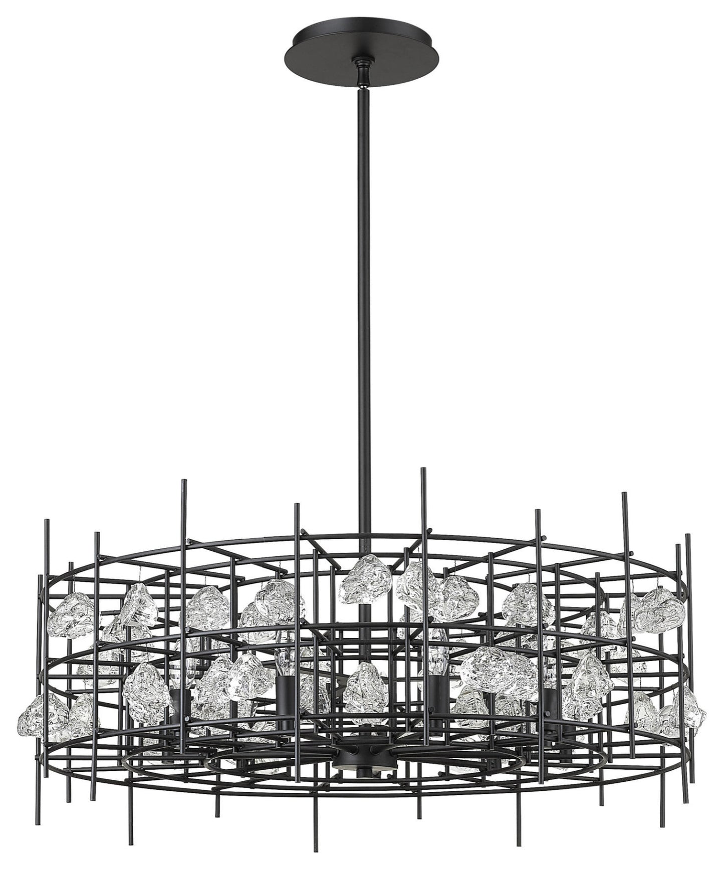 Z-Lite 4007-32 Garroway 9 Light 32"W Crystal Drum Chandelier - Aged BrassBy Z-LIte