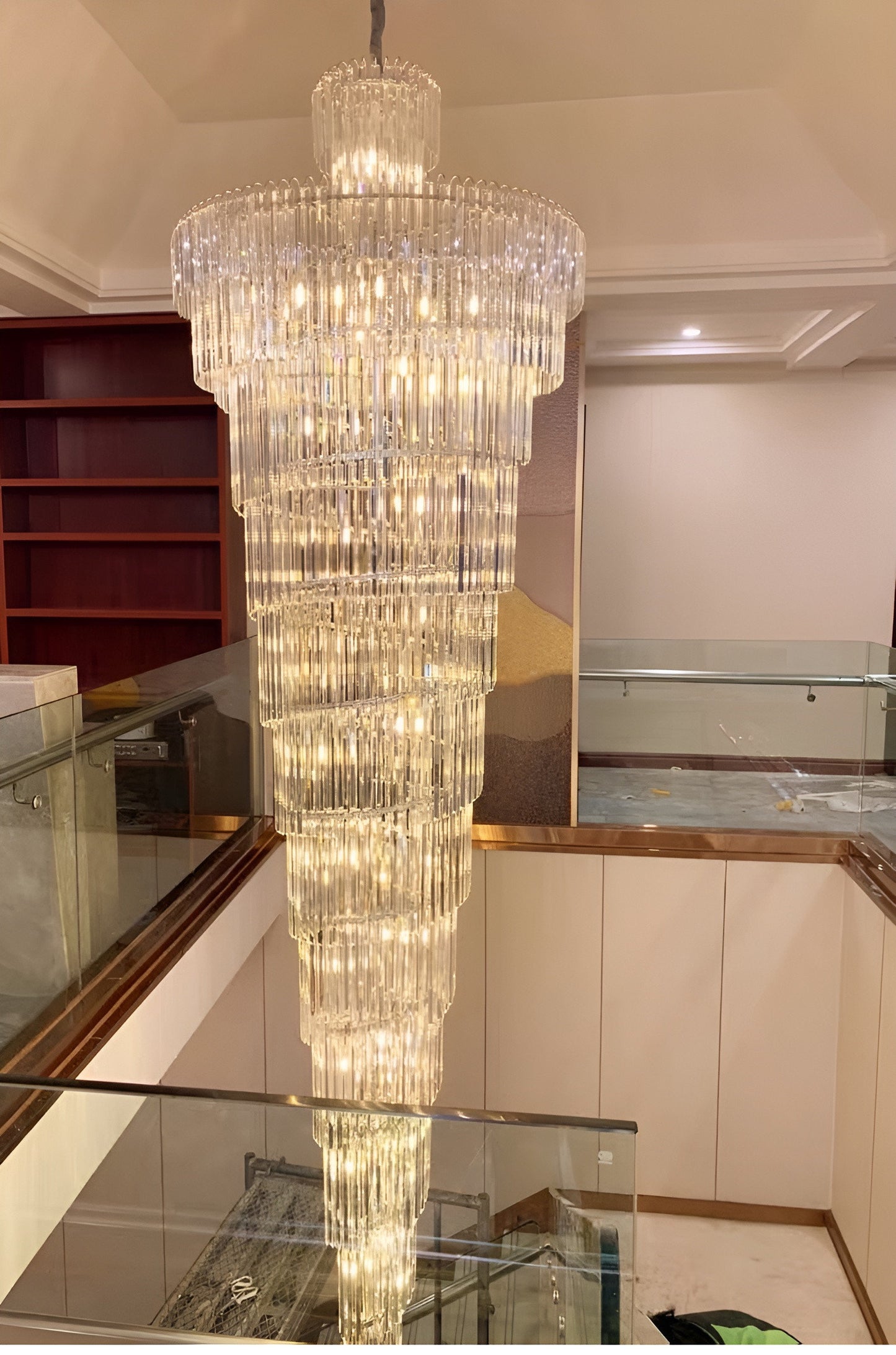 Cap d'Ail | Gorgeous Big Stairway Crystal Ceiling Chandelier, 15.8*47.2''By Miron Demid LLC