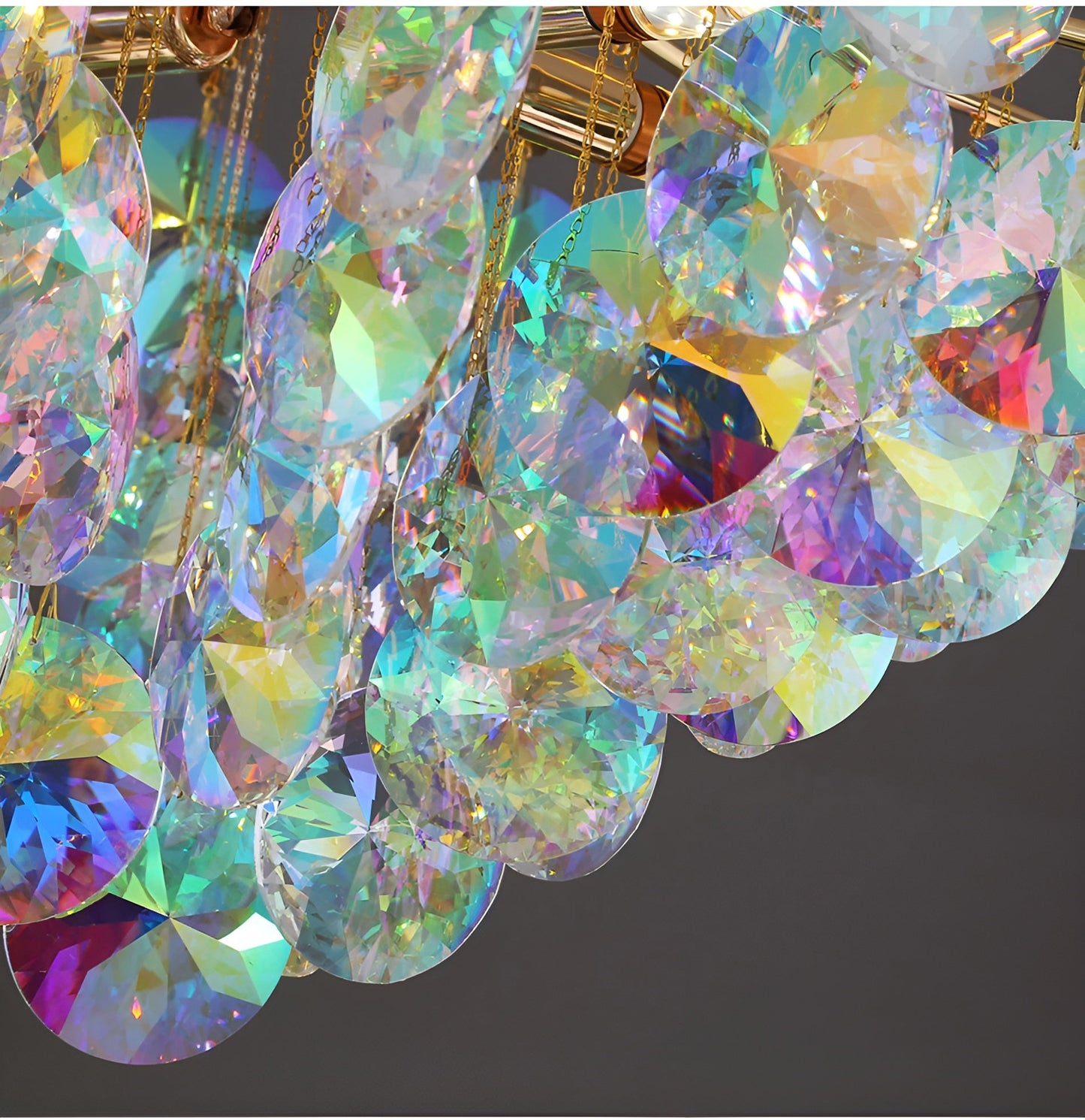 Bonifacio | Colorful Iridescent Crystal Chandelier, 31.5''By Miron Demid LLC