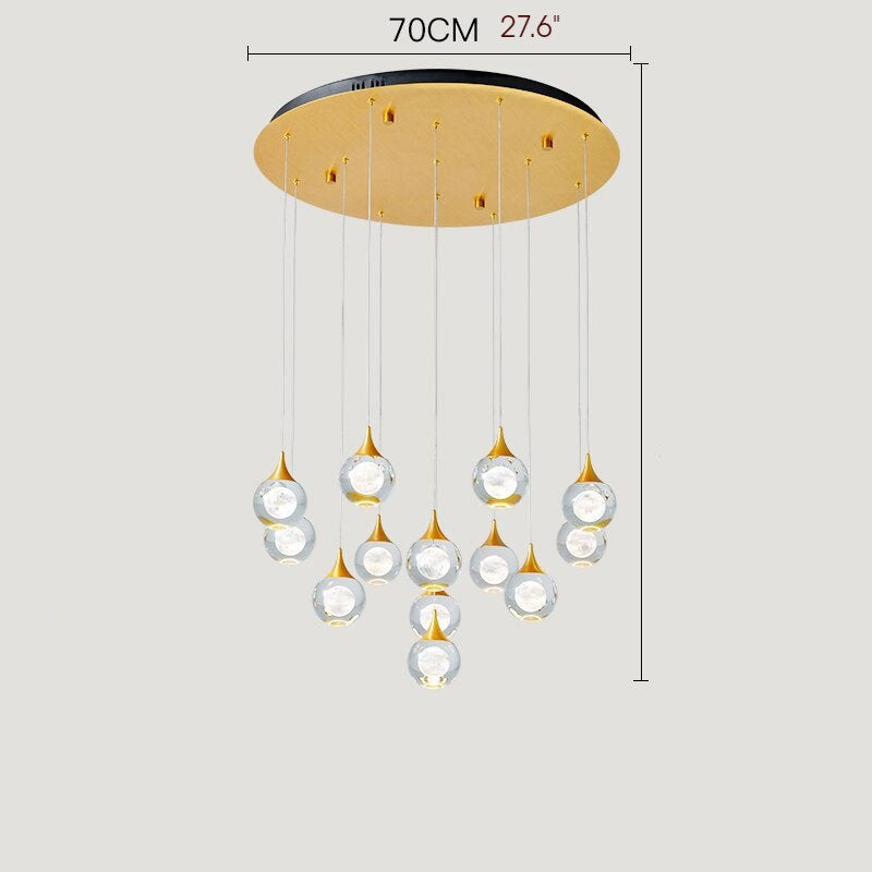 MIRODEMI? Pigna | Modern Crystal LED Chandelier with Hanging Balls, 13 LightsBy Miron Demid LLC