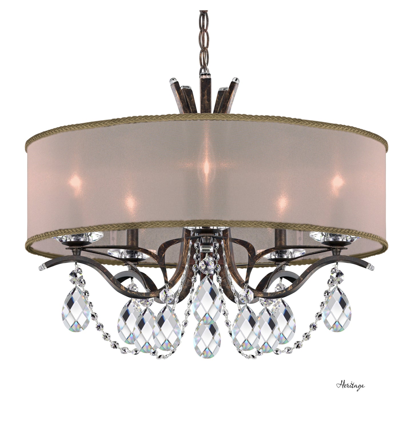Schonbek Va8305N-76H2 5 Light Crystal Chandelier, Heirloom BronzeBy Schonbek