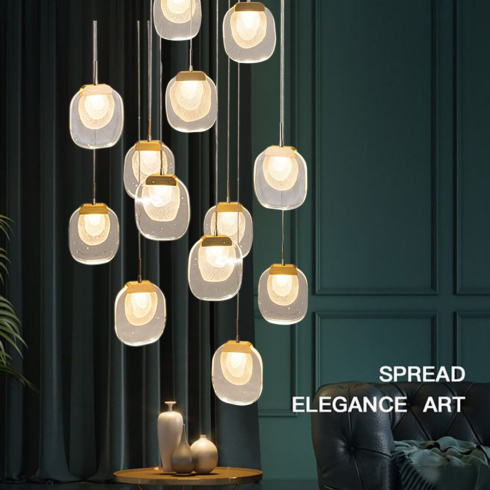 MIRODEMI? Vernazza Creative Staircase Crystal Chandelier, 15 LightsBy Miron Demid LLC