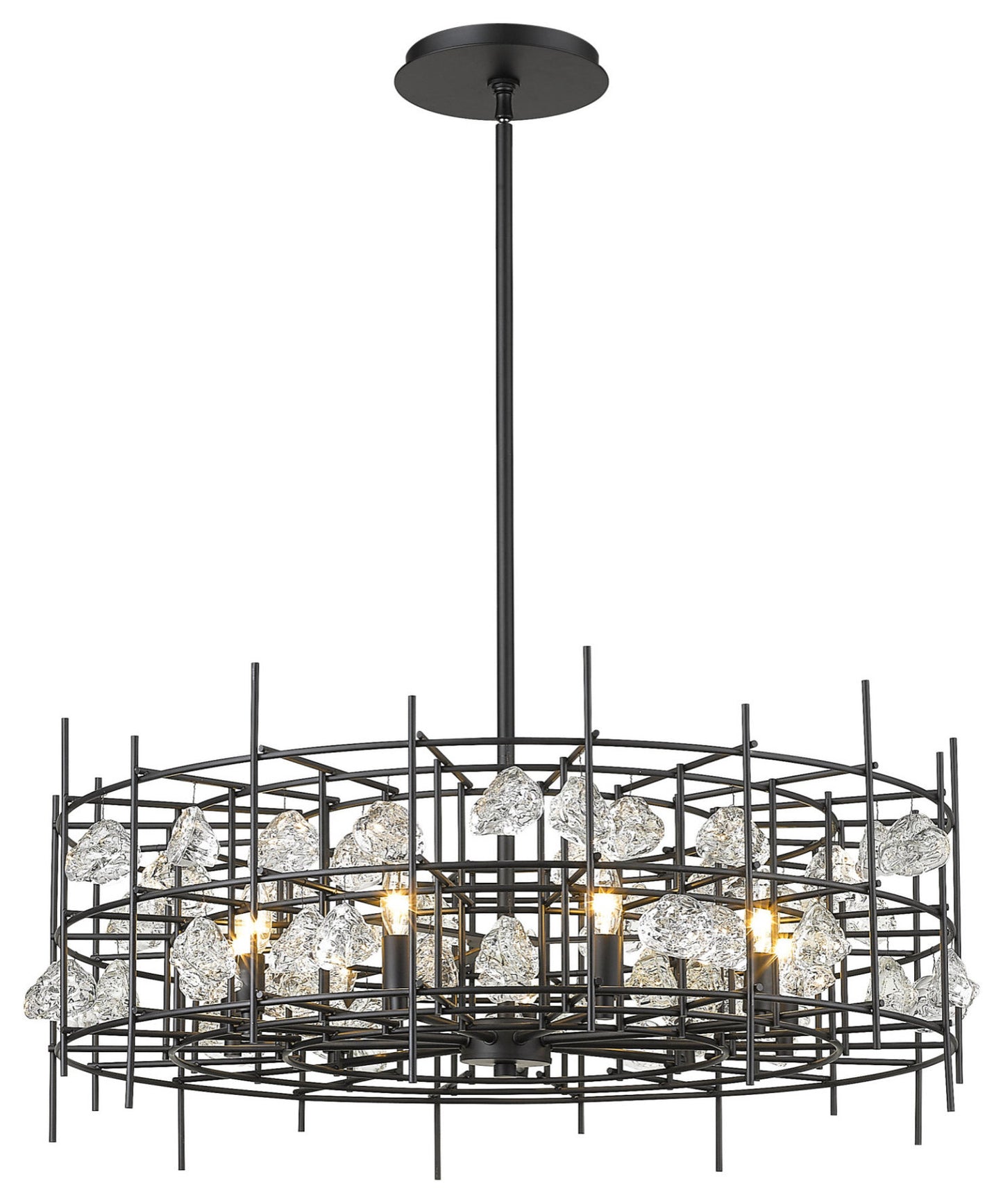 Z-Lite 4007-32 Garroway 9 Light 32"W Crystal Drum Chandelier - Aged BrassBy Z-LIte