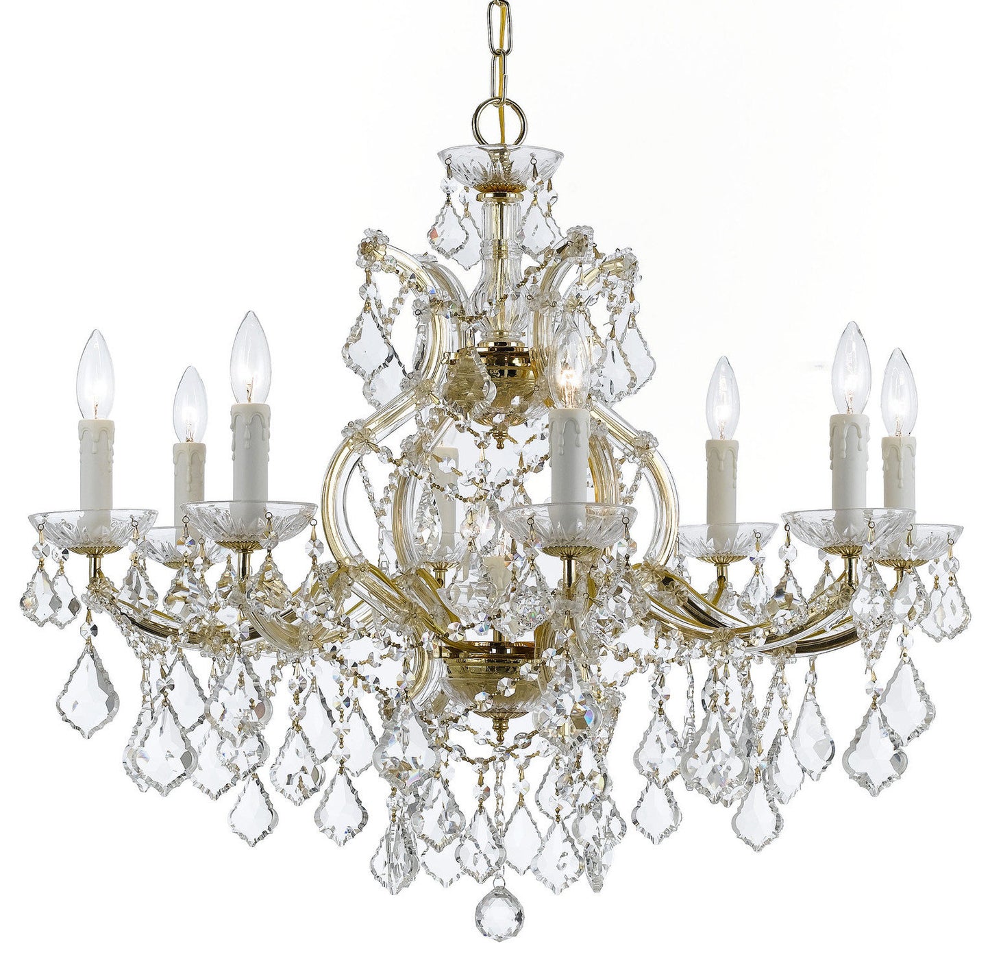 Crystorama Lighting Group 4408-CL-SAQ Maria Theresa 9 Light 26"W - GoldBy Crystorama Lighting