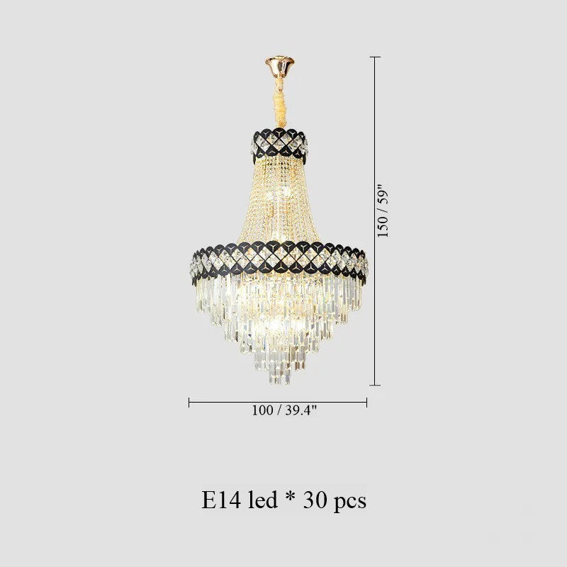 Chateauneuf-Grasse | Classical Duplex Crystal Chandelier, Dia39.4xh59.06" / Dia100xh150cm, Cool LightBy Miron Demid LLC