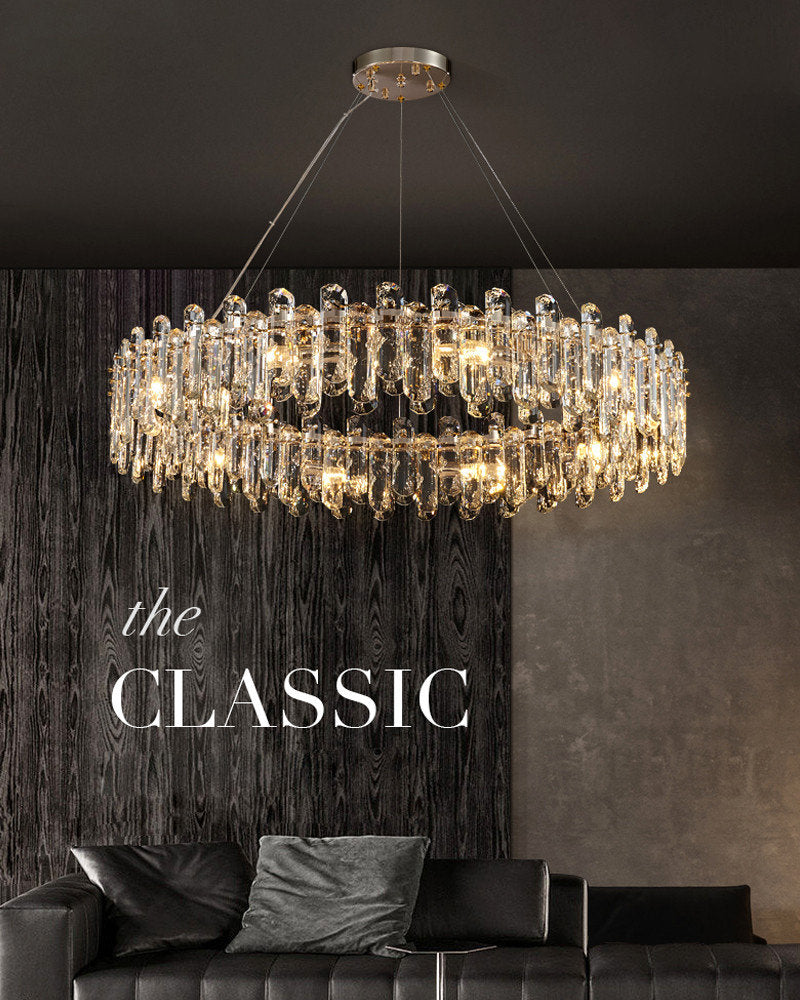 Agnadello | Creative Сrystal Ring Ceiling LED Chandelier for Bedroom, Large - Dia39.4"/ Dia100cm, Cool Light, DimmableBy Miron Demid LLC