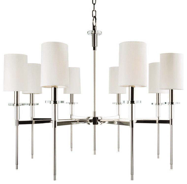 Amherst 8 Light Chandelier, Polished NickelBy Hudson Valley Lighting