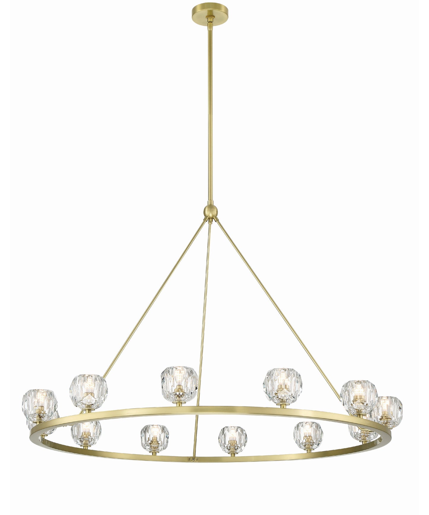 Aragon 12-Light Soft Brass Chandelier, Faceted Cut CrystalBy Crystorama Lighting