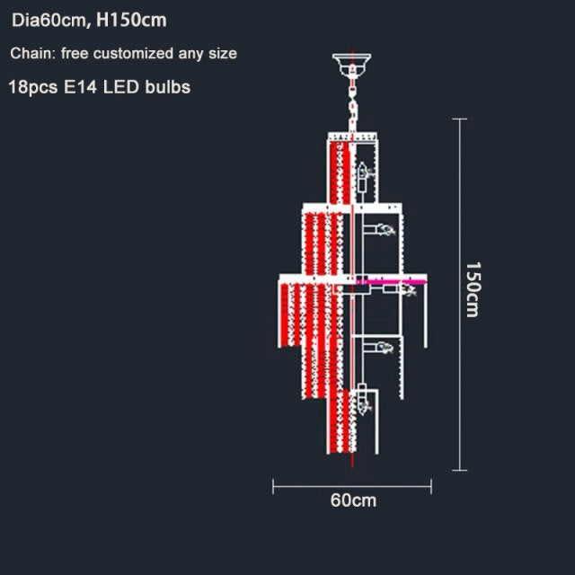 Capri | Large Crystal Chandelier for Living Room, 23.6''By Miron Demid LLC