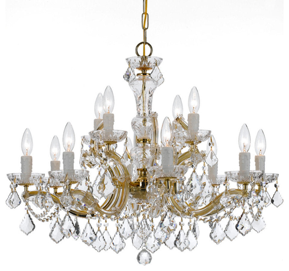 Maria Theresa 12 Light Spectra Crystal Gold ChandelierBy Crystorama Lighting
