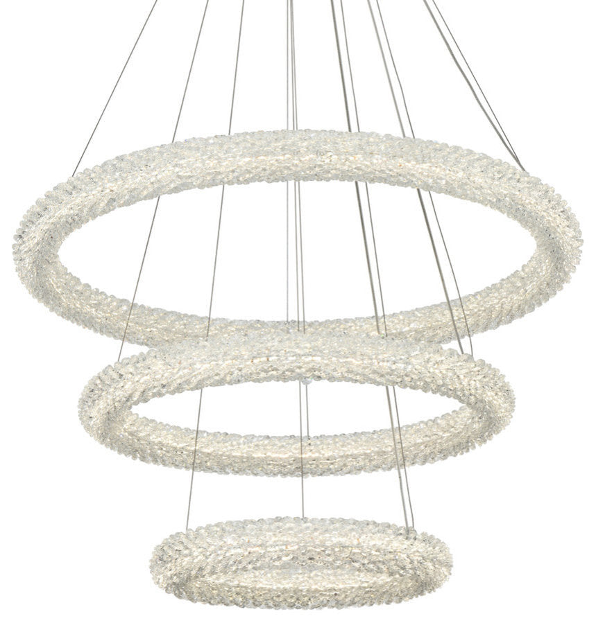 Elegant Lighting 3800G3L Bowen 32"W LED Crystal Ring Chandelier - - ChromeBy Elegant Furniture & Lighting