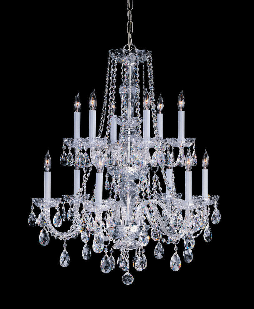 Crystorama 12-Light Swarovski Spectra Crystal Brass Chandelier, Polished BrassBy Crystorama Lighting