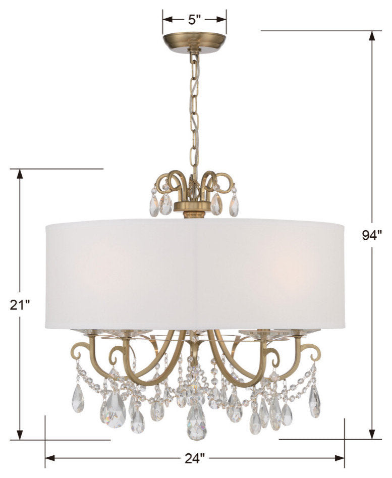 Crystorama Othello 5 Light Chandelier 6625-VG-CL-S - Vibrant GoldBy Crystorama Lighting
