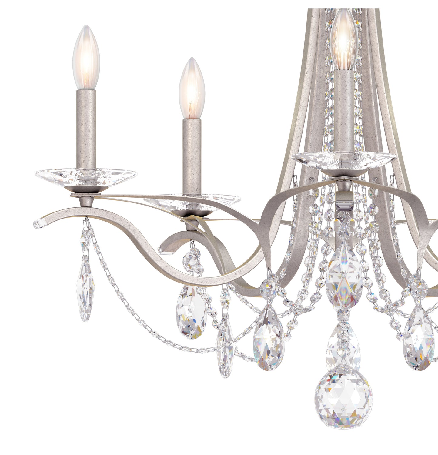 Schonbek Va8335N-48S 5 Light Crystal Chandelier, Antique SilverBy Schonbek