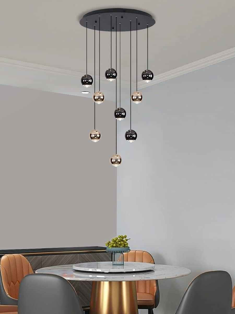 MIRODEMI? Laigueglia | Crystal LED Chandelier with Hanging Balls, Gold, 36 Lights, Warm Light, DimmableBy Miron Demid LLC