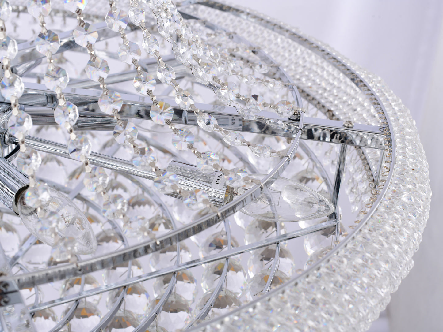32-Light 30" Chrome Metal Chandelier With CrystalsBy Design Living