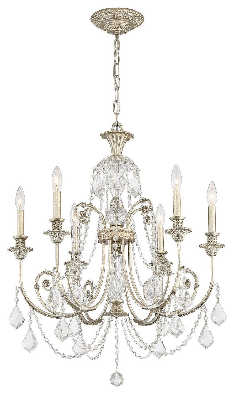 Crystorama Lighting Group 5116-CL-S Regis 6 Light 26"W Crystal - Olde SilverBy Crystorama Lighting
