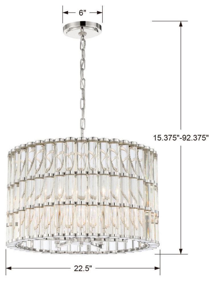 Crystorama Elliot 6-Light Chandelier Polished NickelBy Crystorama Lighting