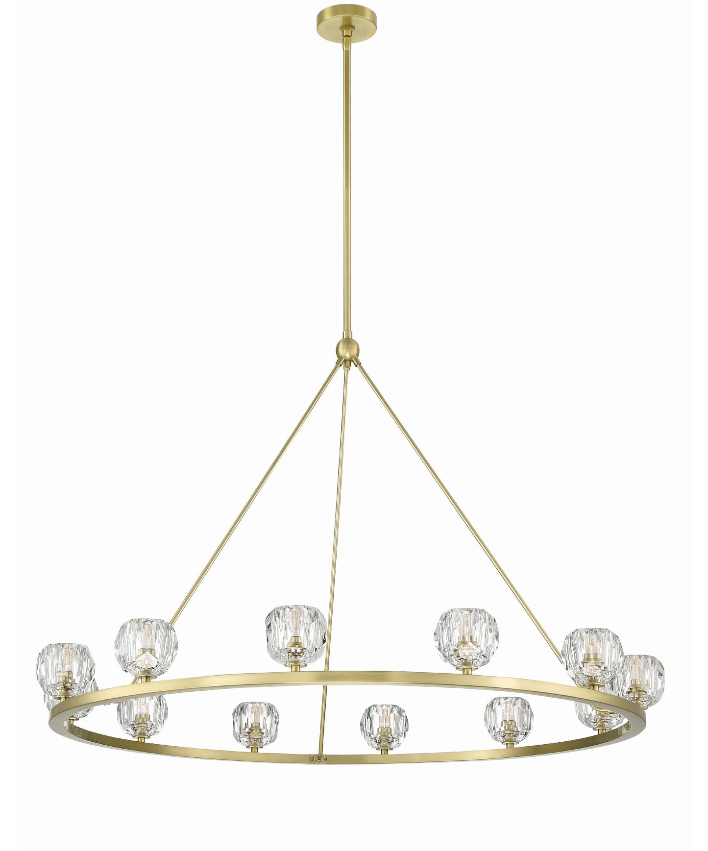 Aragon 12-Light Soft Brass Chandelier, Faceted Cut CrystalBy Crystorama Lighting