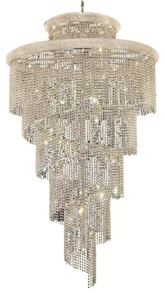 1800 Spiral Collection Large Hanging Fixture, Royal CutBy Elegant Furniture & Lighting
