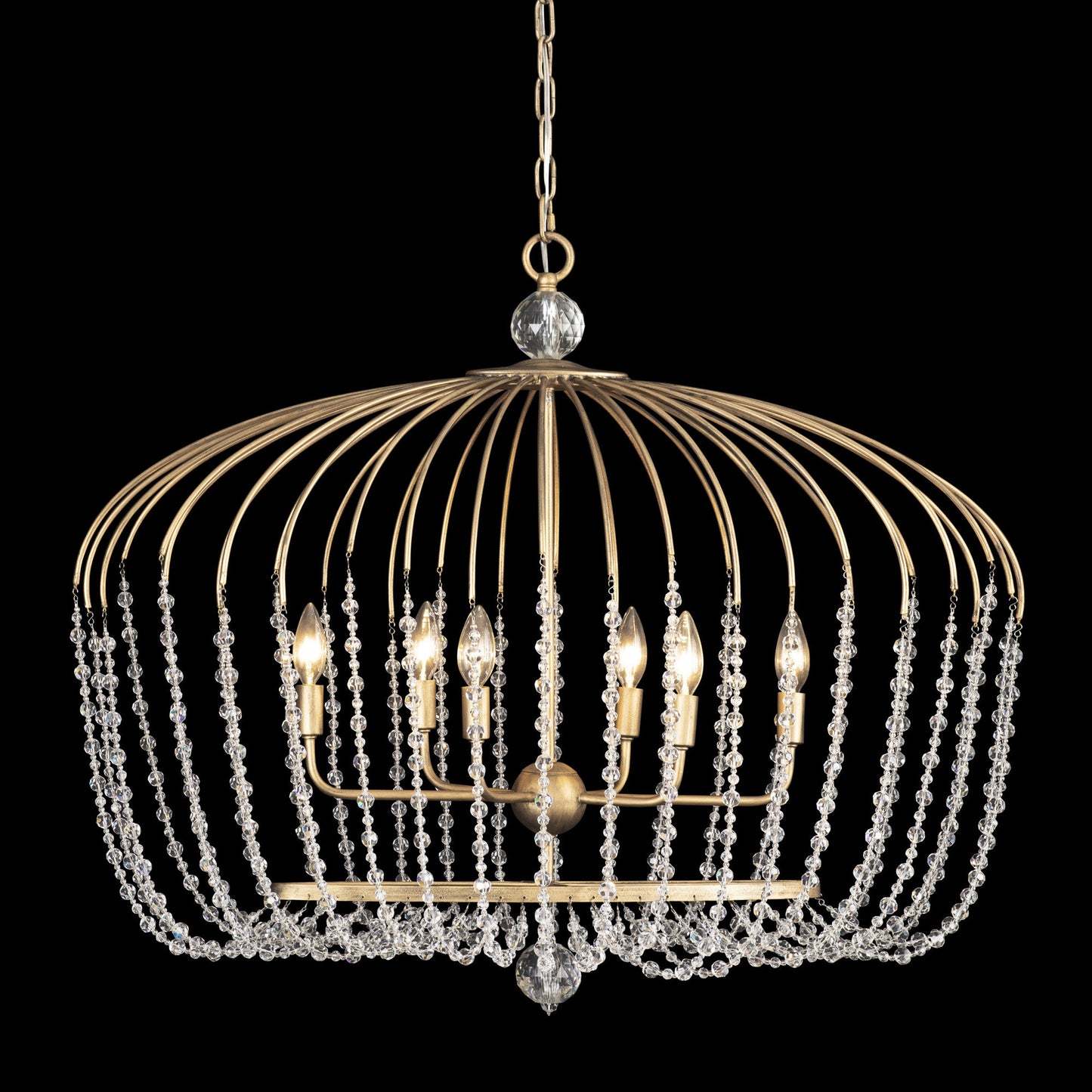 Varaluz 343N06 Voliere 6 Light 36"W Beaded Chandelier - Matte BlackBy Varaluz