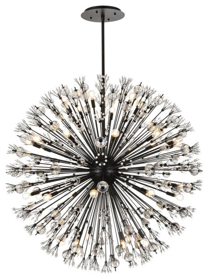 Elegant Lighting 2500D50 Vera 34 Light 50"W Crystal Sputnik - BlackBy Elegant Furniture & Lighting