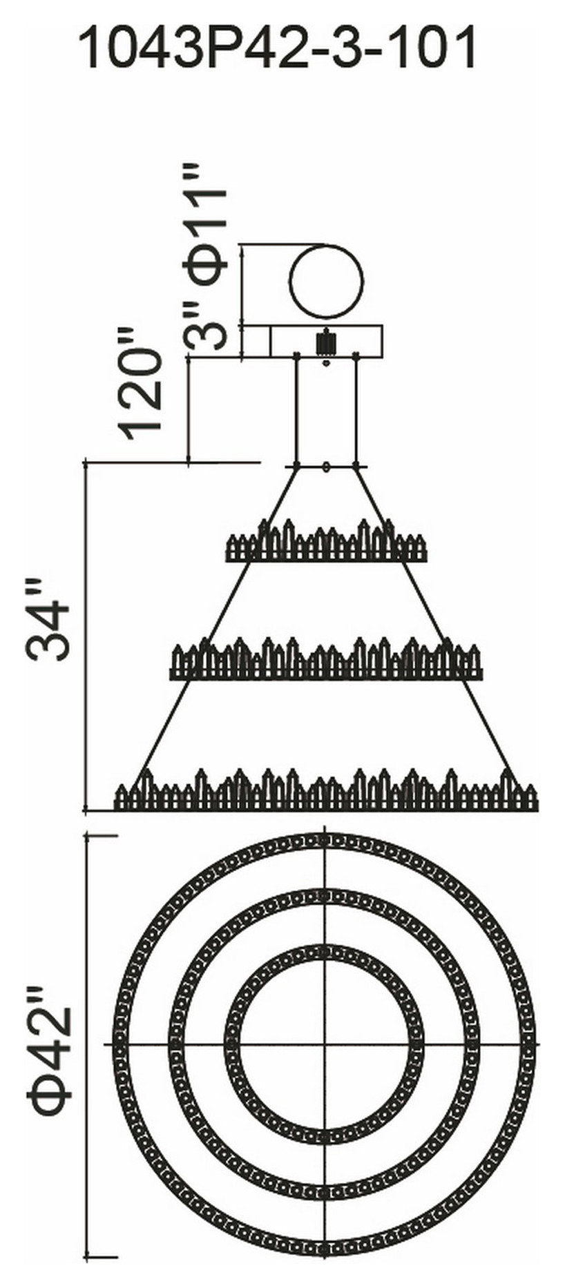 Juliette LED Chandelier With Black FinishBy CWI Lighting