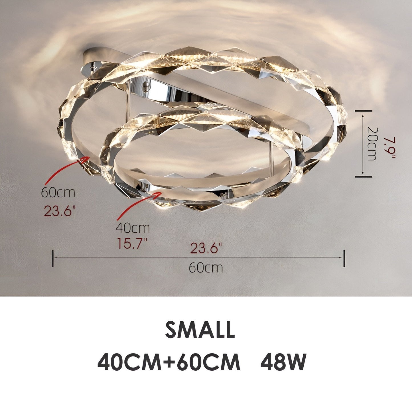 Acquedolci | Luxury Crystal Circular Ceiling Chandelier, 48w LargeBy Miron Demid LLC