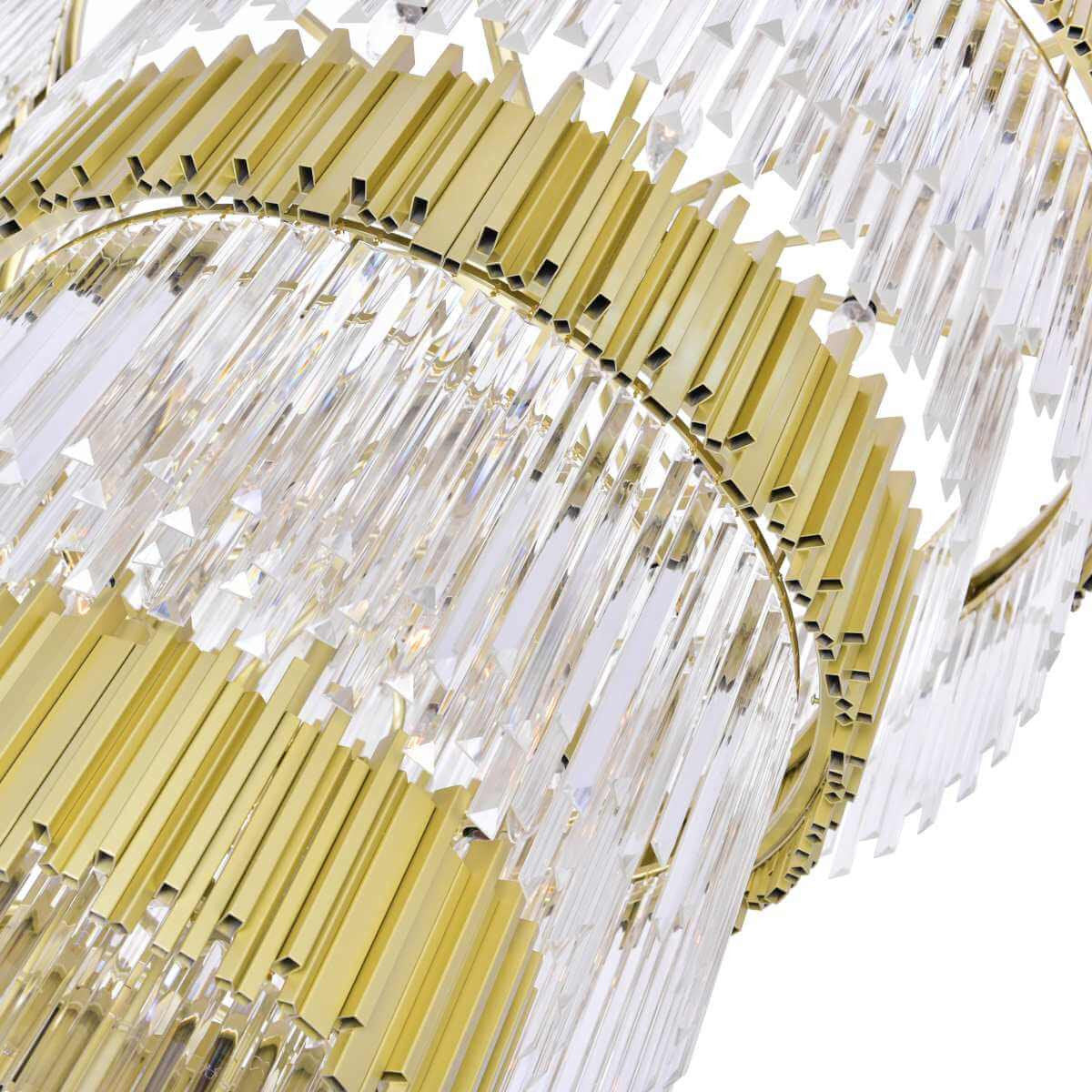34 Light 40" Down Chandelier, Medallion Gold With Clear CrystalBy Crystallo Lighting