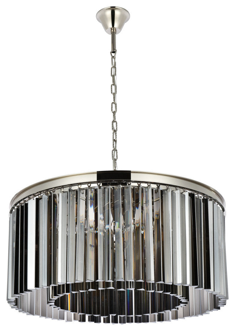 Elegant Lighting 1208D31-SS/RC Sydney 8 Light 32"W Crystal Drum - PolishedBy Elegant Furniture & Lighting