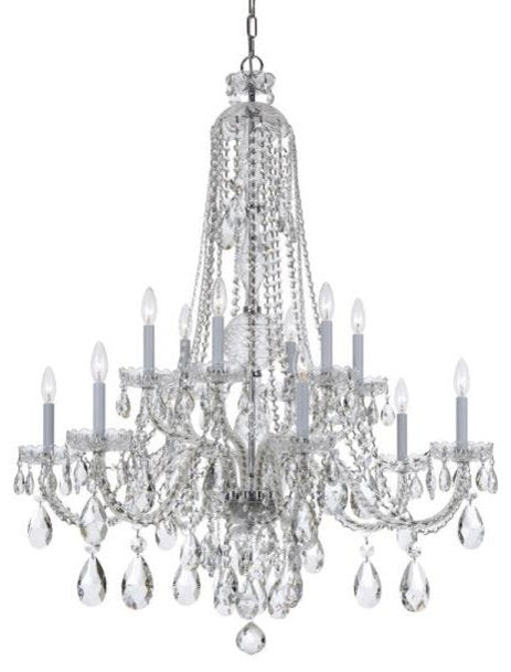 Crystorama Traditional Crystal 12 Light Clear Crystal Chrome Chandelier IIBy Crystorama Lighting