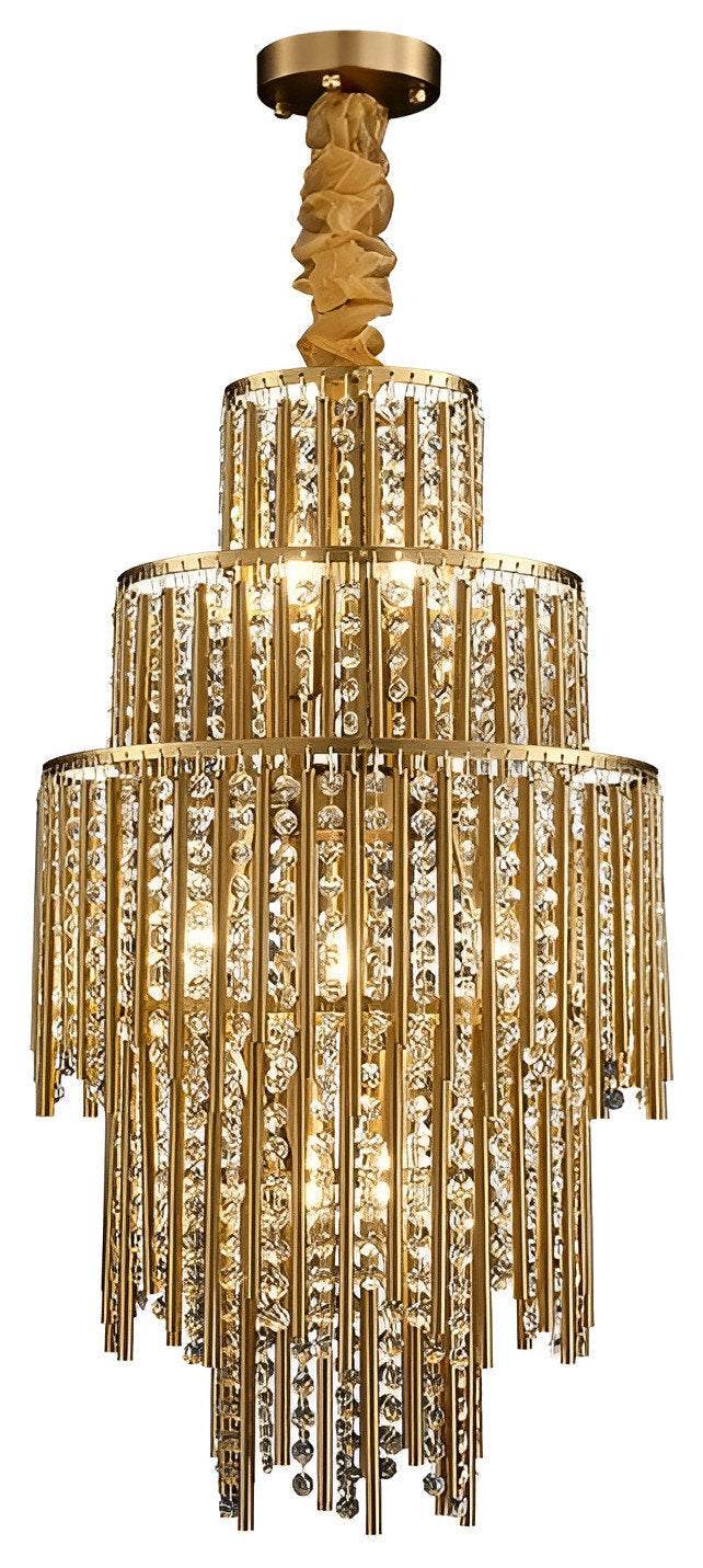 Antibes | Luxury Gold Chandelier With Crystal Balls, Cool Light, Non-DimmableBy Miron Demid LLC
