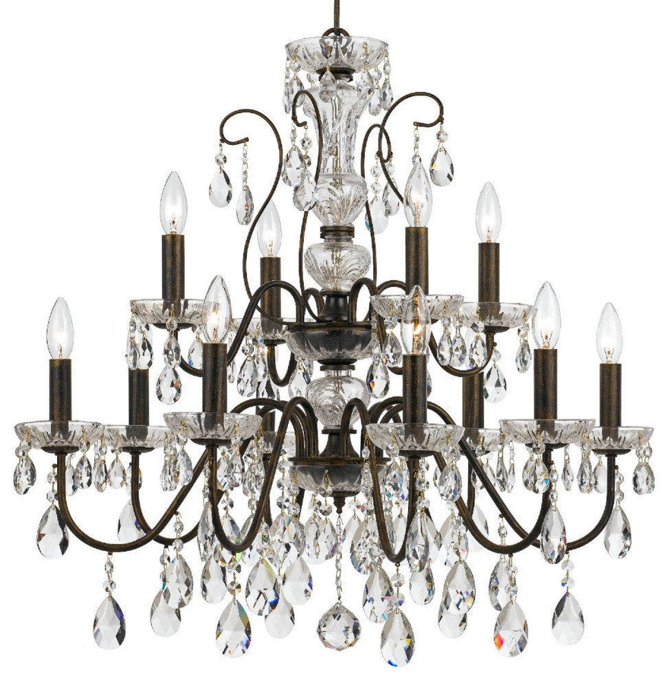 Crystorama Butler 12 Light Chandelier 3029-EB-CL-SAQ - English BronzeBy Crystorama Lighting