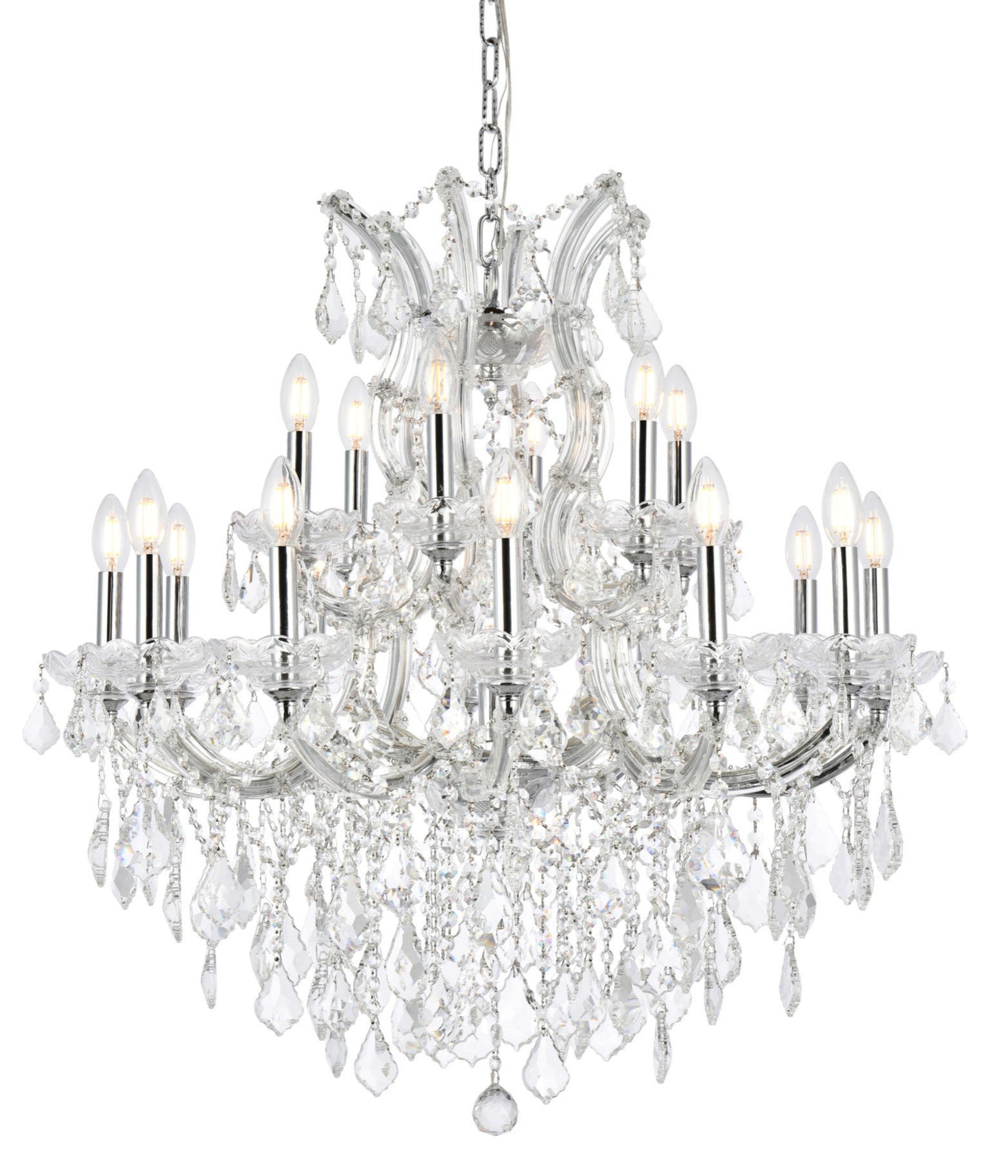 Elegant Lighting 2800D30/RC Maria Theresa 19 Light 30"W Crystal - ChromeBy Elegant Furniture & Lighting