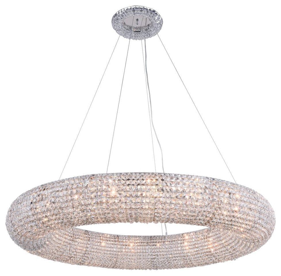 Elegant 2114G52C/RC Paris 20 Light Chrome Chandelier Clear Royal Cut CrystalBy Elegant Furniture & Lighting