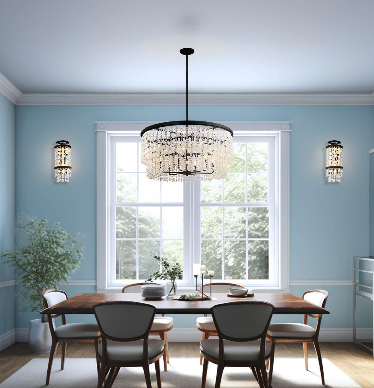 Minka Lavery 6706 Shimmering Elegance 9 Light 36"W Crystal - Sand CoalBy Minka Aire