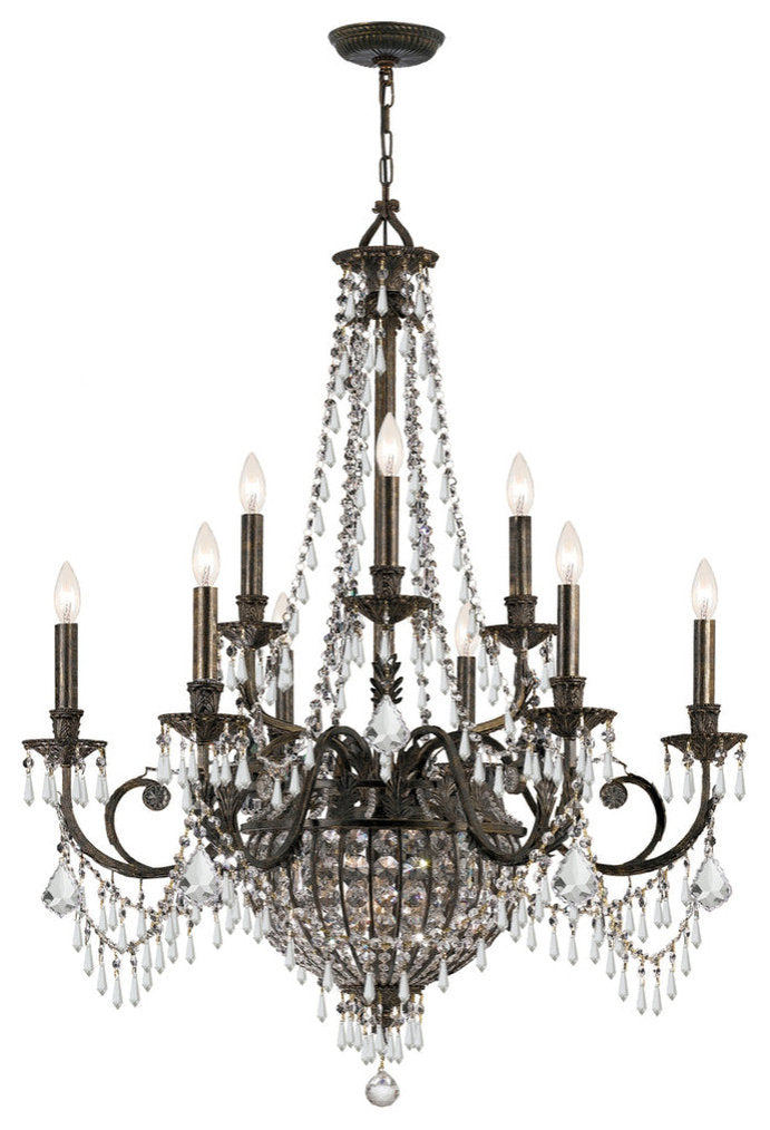 Crystorama 5168-EB-CL-MWP, 12-Light Chandelier, English BronzeBy Crystorama Lighting
