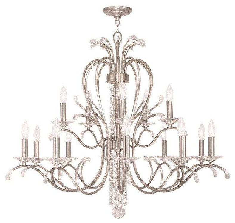 Livex Lighting 51009 Serafina 15 Light 2 Tier Crystal Candle - Brushed NickelBy Livex Lighting Inc.